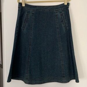 Garnet Hill A-Line Denim Skirt